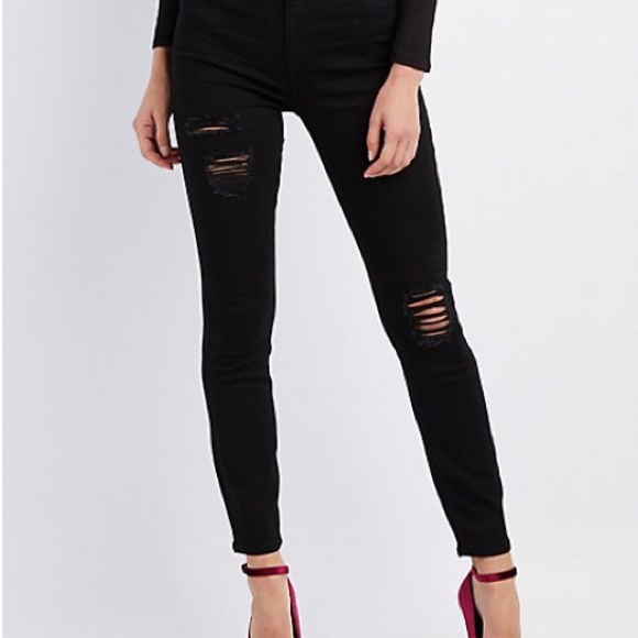 refuge high waist skinny jeans black